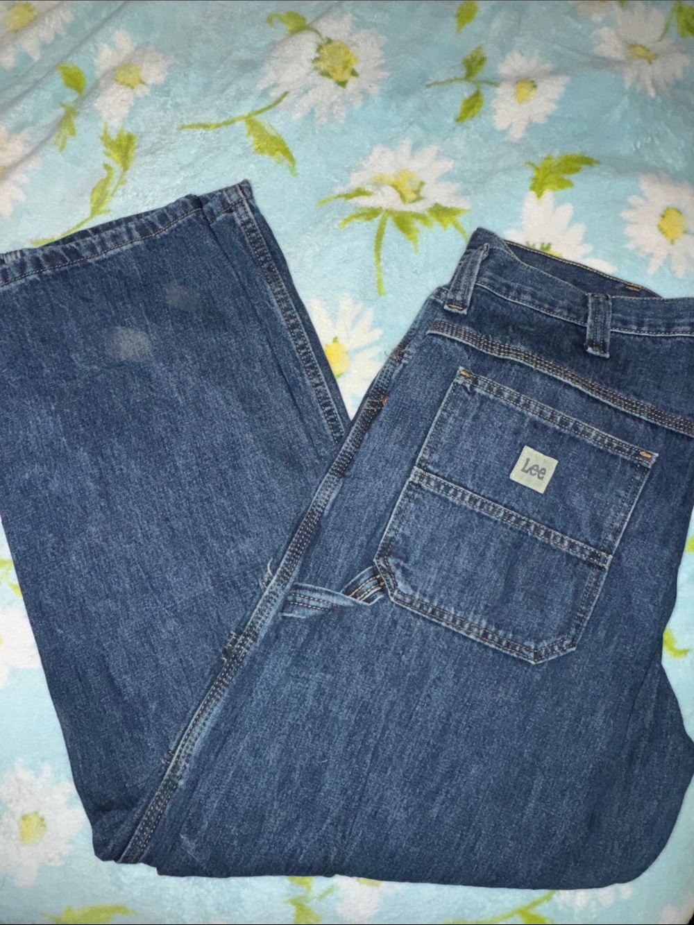 Lee Men's Blue Relaxed Straight-Leg Jeans